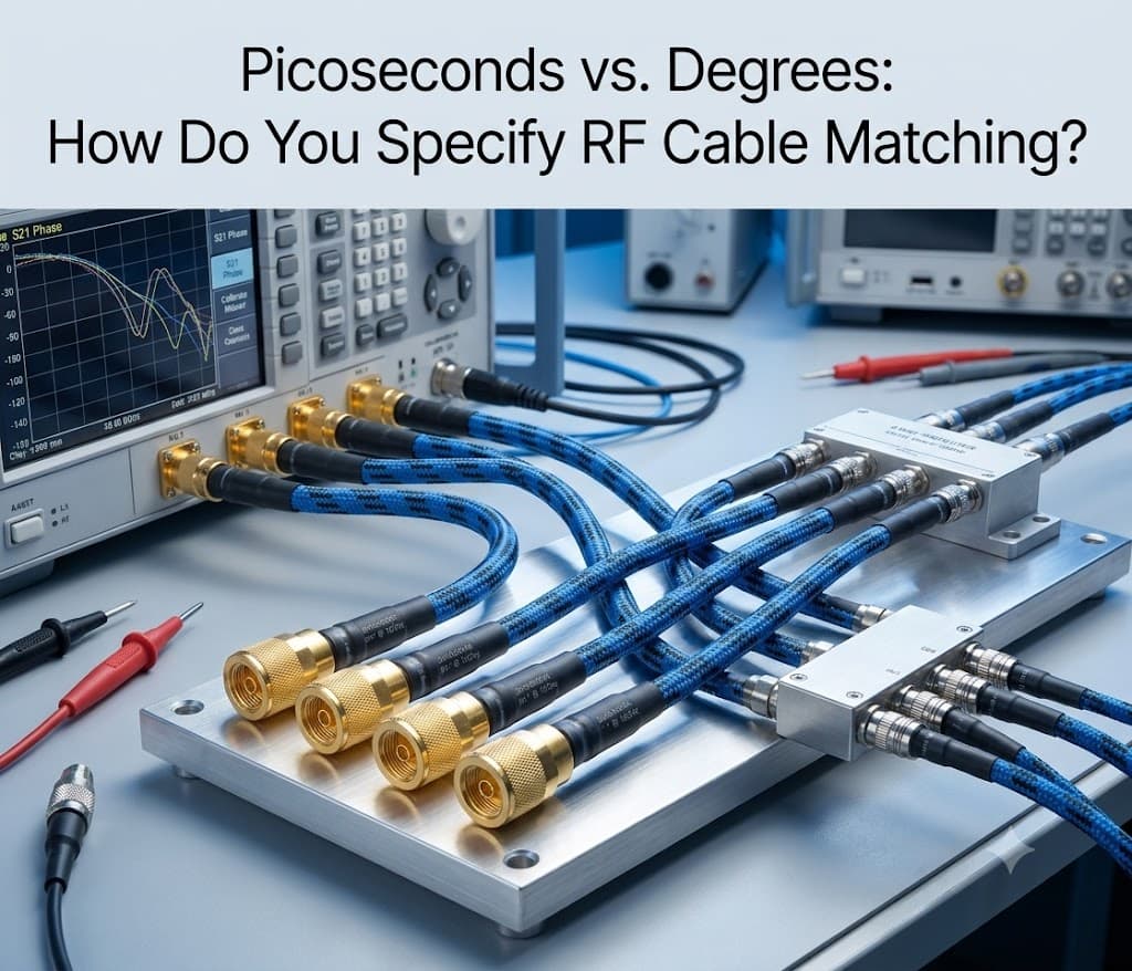 Precision RF cable assemblies and connectors for phased-array and test-and-measurement systems