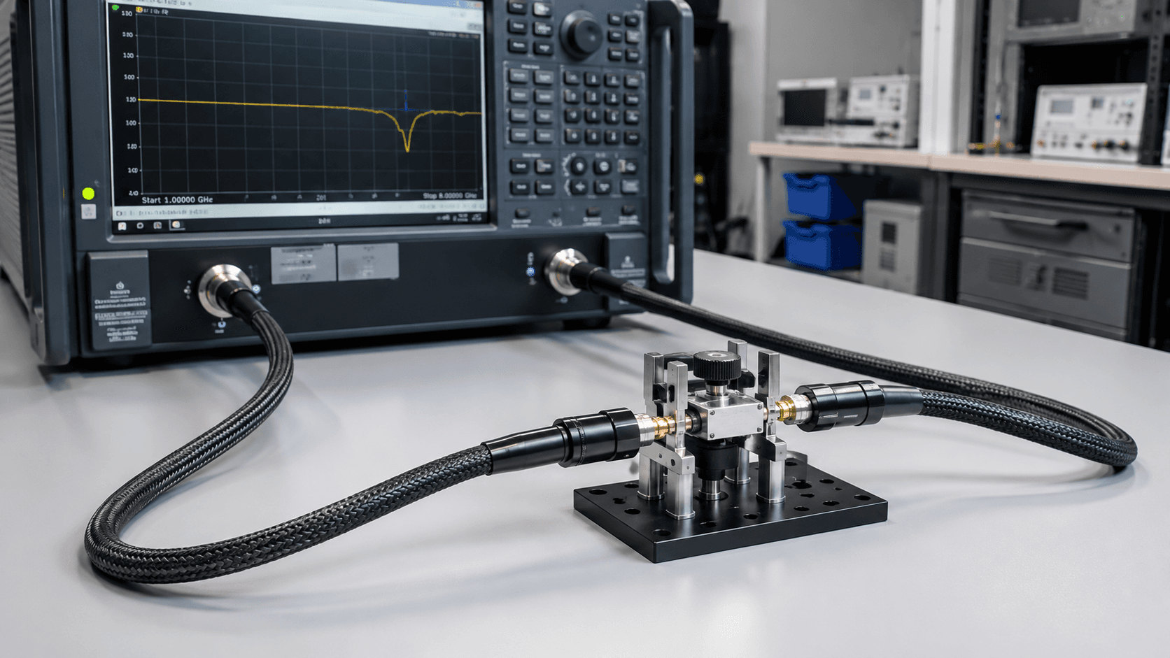 Junkosha MWX8 Series VNA test cable assembly for phase-stable RF and mmWave measurements